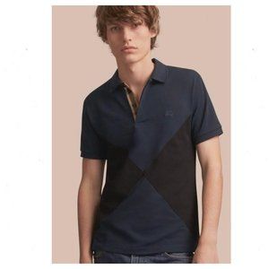 Burberry Navy and Black Check Polo